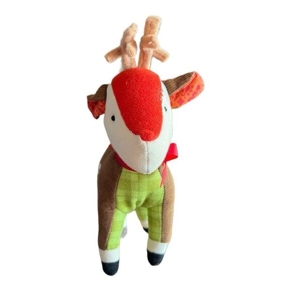 Starbucks Coffee Reindeer Plush Christmas Patchwork Stuffed Toy Holiday 8" 2008 - Picture 2 of 3